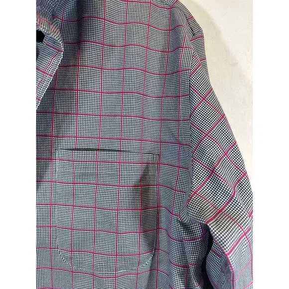 Peter Millar Dress Shirt Nanoluxe Blue Plaid Button Down Mens 15.5 Long D27 - Picture 2 of 7